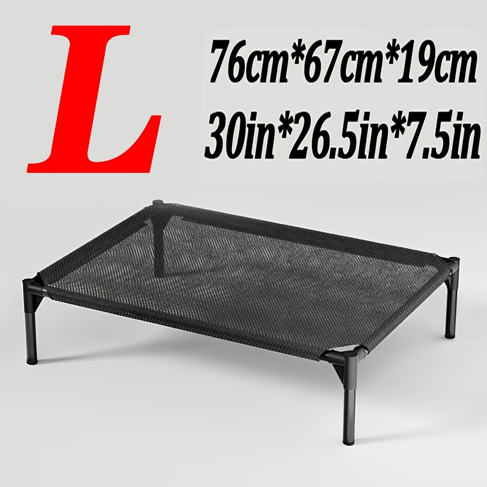 Elevated Dog Cot with Breathable Mesh, 19cm Raised Pet Bed with Metal Frame and Non-Slip Feet for Indoor, Patio and Camping Rest