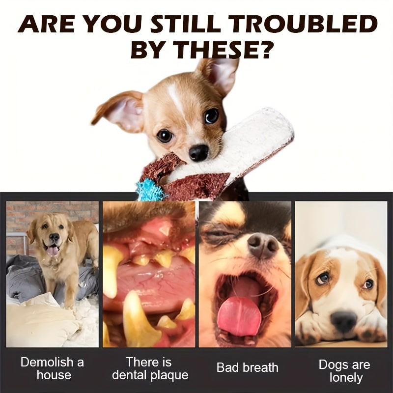 Beef-Flavored Dog Dental Chews, 6 Toothbrush-Shaped Chew Treats for Medium and Large Dogs, Textured Snacks for Supervised Reward Time
