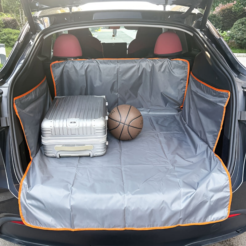 Dog Cargo Liner with Orange Trim and Side Flaps, Pet Trunk Cover for SUVs and Cars, Rear Interior Protector for Everyday Travel