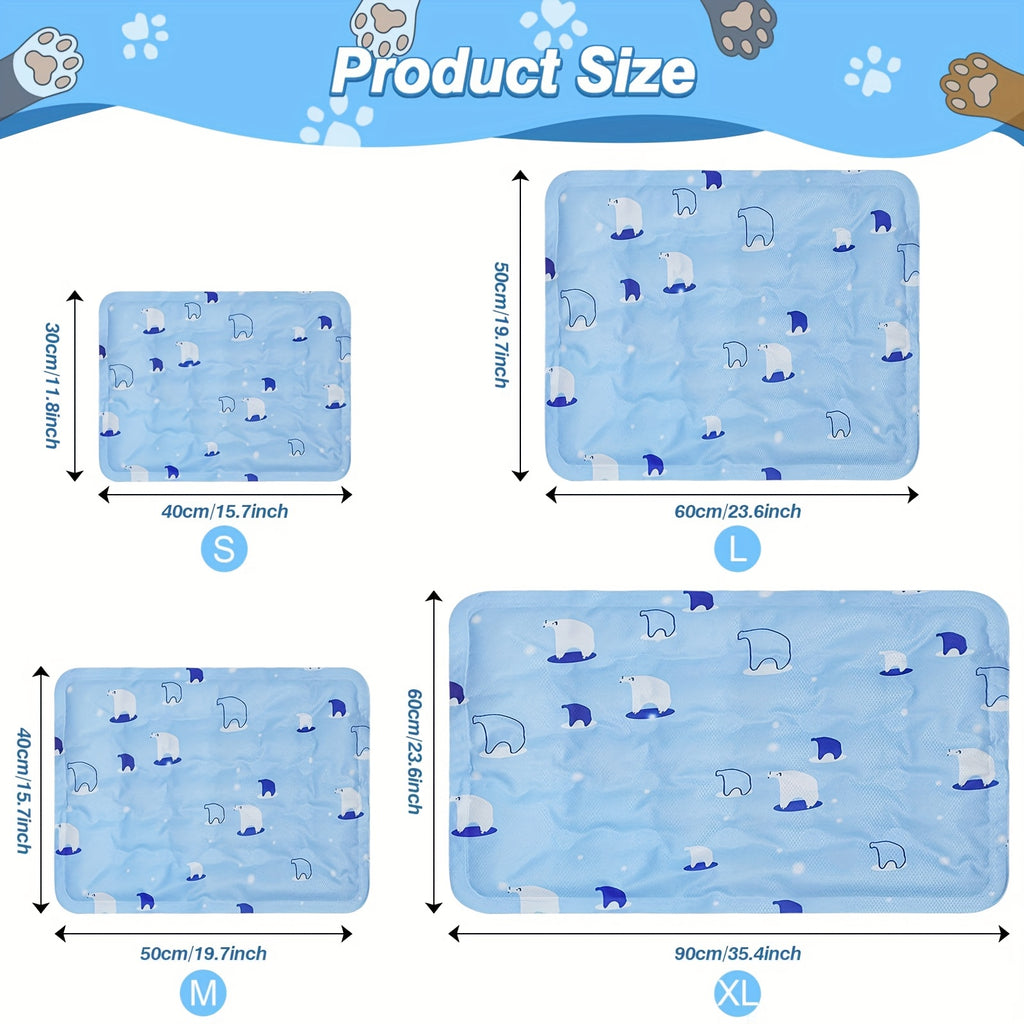 Gel Cooling Mat for Dogs and Cats, Water-Activated Reusable Pet Resting Pad in Two Sizes and Four Patterns for Indoor and Outdoor Summer Lounging