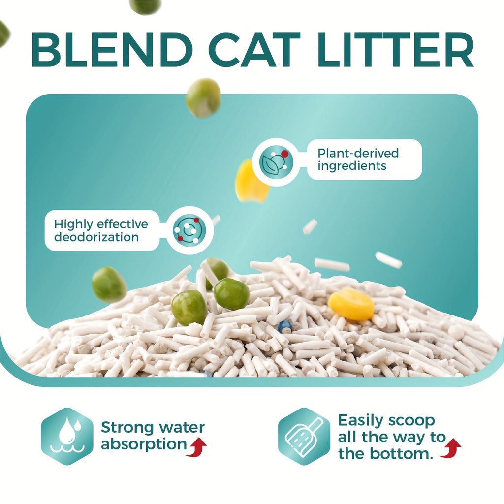 Clumping Tofu Blend Cat Litter with Odor Control and Low-Dust Formula, 1-Pack or 3-Pack Options for Everyday Indoor Cat Litter Box Care