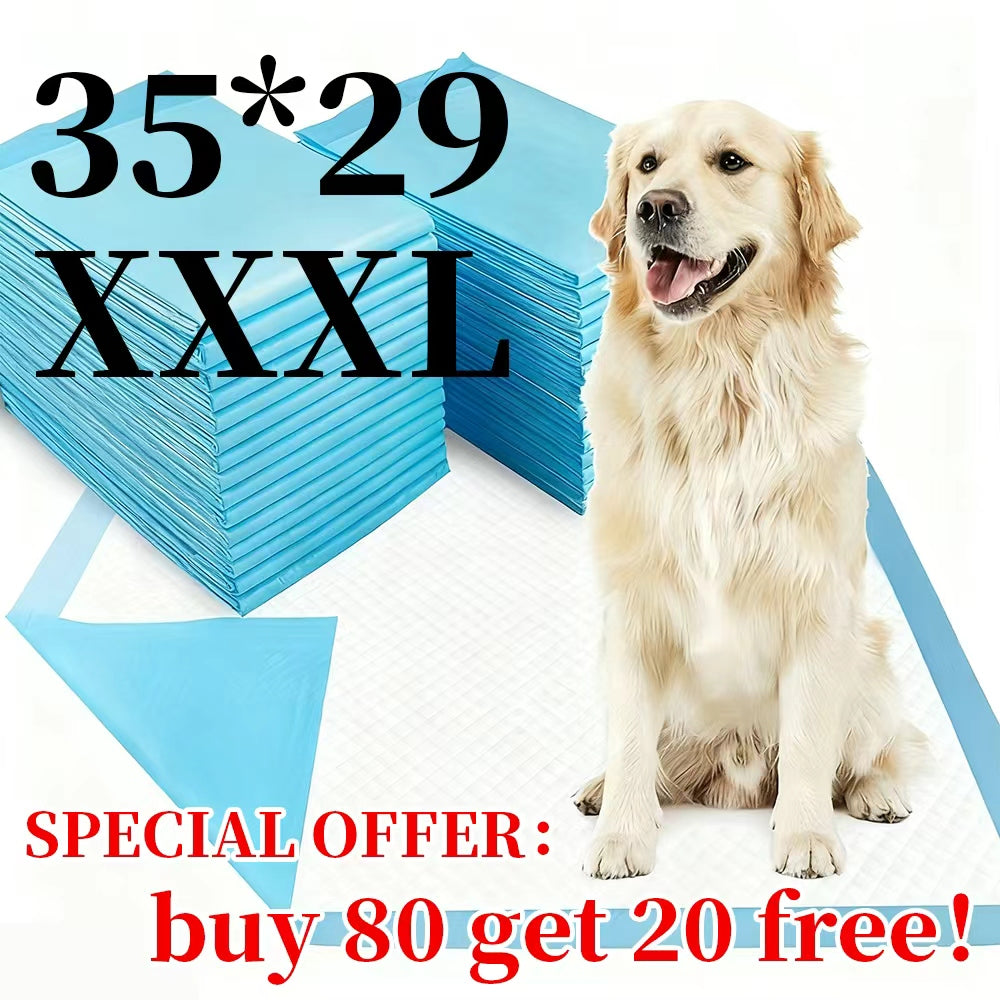 Dog Pee Pads with Six-Layer Absorption, Disposable Odor-Resistant Puppy Training Pads in 23 x 23 and 29 x 35 Inch Sizes for Senior Dogs