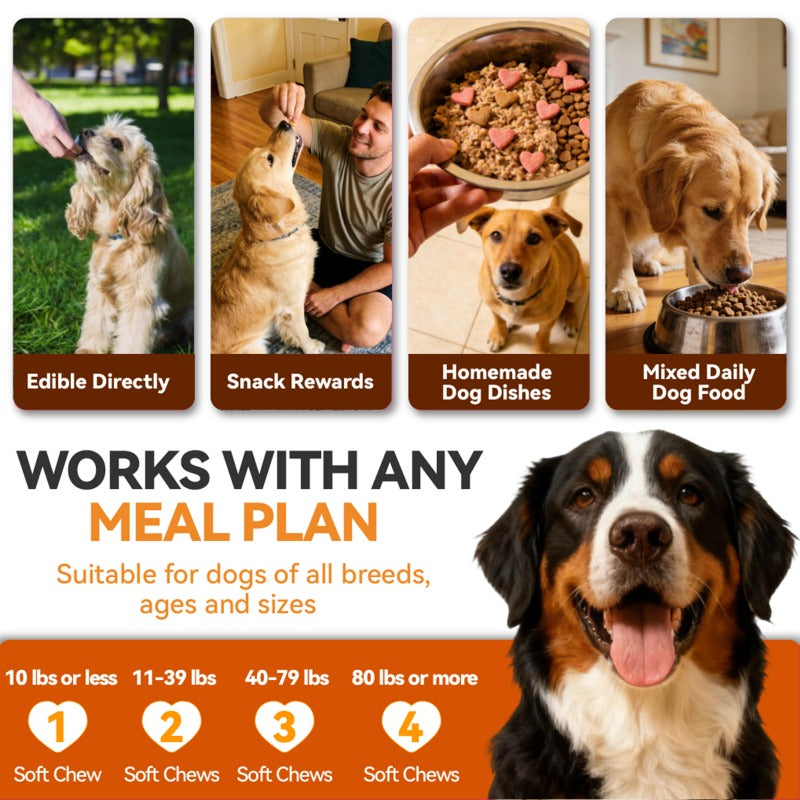 Dog Multivitamin Soft Chews 90 Count per Can, Chicken Flavor 32-in-1 Formula with Omega-3, Probiotics and Glucosamine, One or Two Can Options