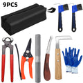 Farrier Tool Kit 9-Piece with Hoof Nippers, Mini Rasp, Hoof File, Knife and Storage Bag for Horse and Goat Hoof Care by Experienced Handlers
