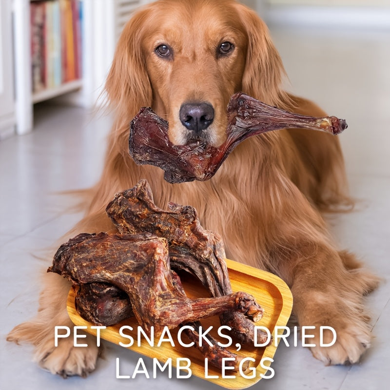 Lamb Leg Dog Chew 100g, Air-Dried Bone-In Dog Treat for Supervised Chewing, At-Home Reward Time and Seasonal Dog Owner Gift Baskets