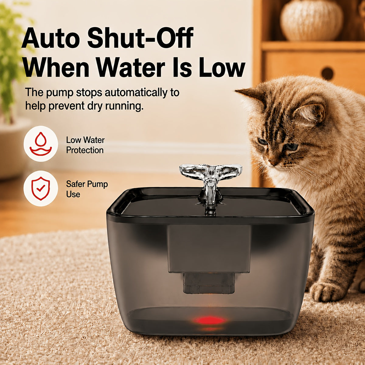 Automatic Pet Water Fountain 8L with Dry-Run Protection, Quiet Plastic Drinking Dispenser for Cats and Dogs with Black or Blue Filter Bundles