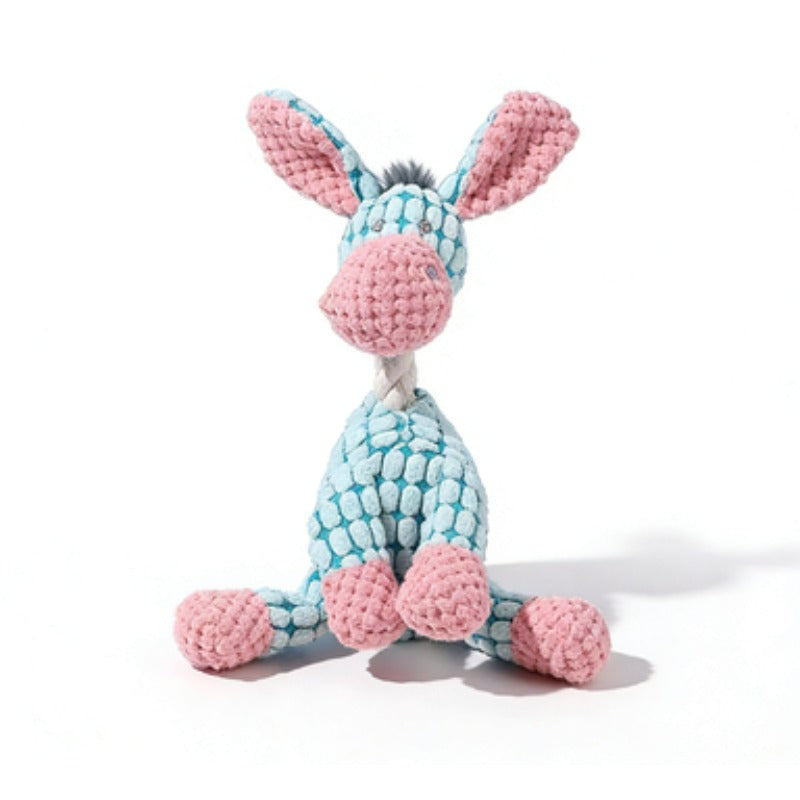 Washable Squeaky Plush Dog Toy for Small and Medium Dogs, Seven Animal Style Options with Goat, Giraffe, Donkey and Puppy Designs for Gentle Play