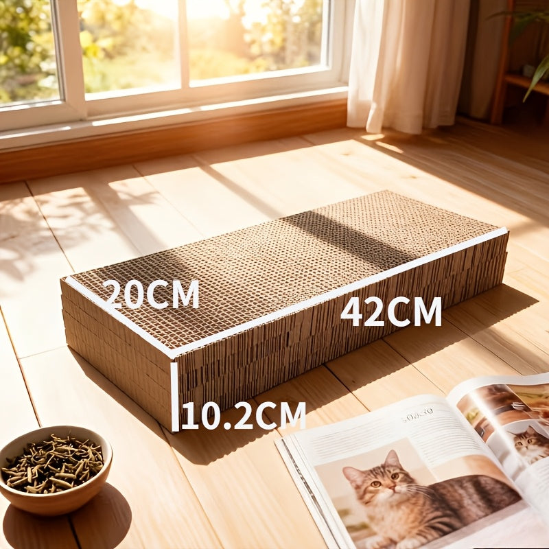Cardboard Cat Scratcher Pad for Indoor Cats, BC Corrugated Scratching Board with Wavy and Flat Designs Listed, 1, 2, 4 or 8 Pack Options