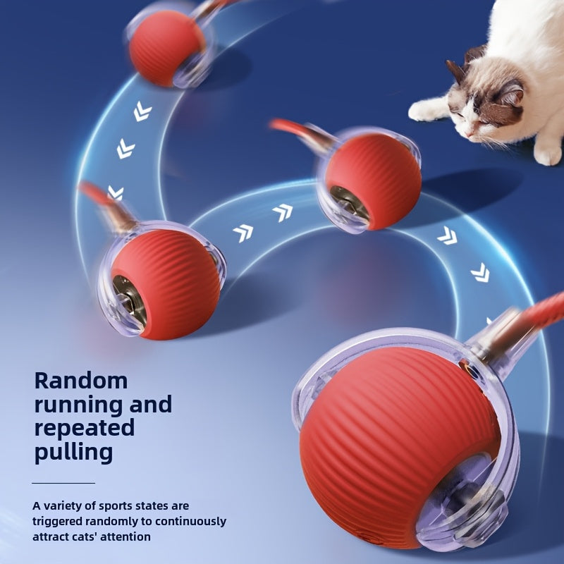 Interactive Cat Ball Toy 3 Pack, USB Rechargeable Self-Moving Pet Balls with LED Lights and 3 Play Modes for Cats and Small Dogs, Multicolor