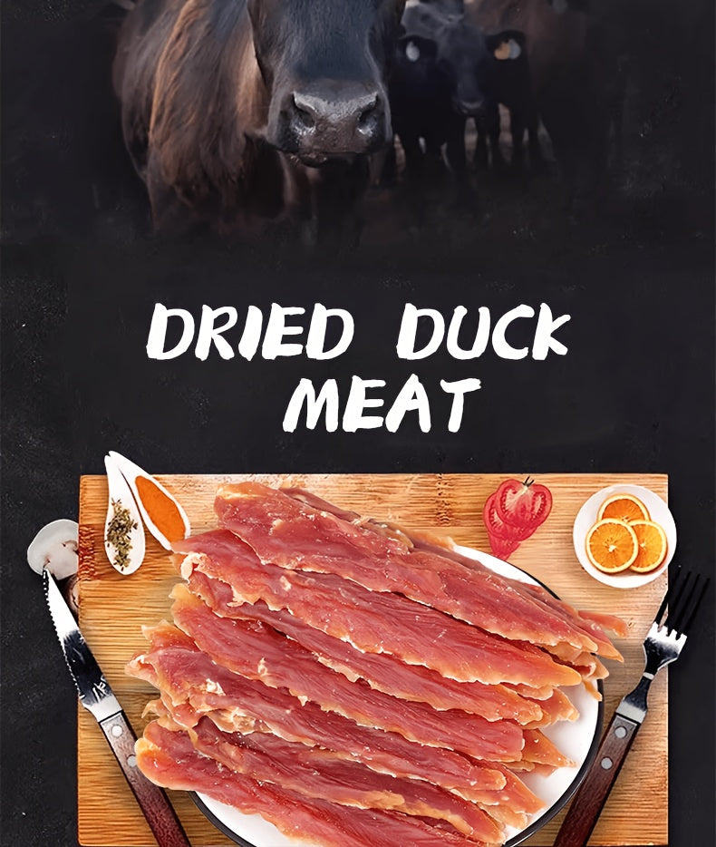 Duck Jerky Dog Treats Twin Packs, 80g Duck Strips or 106g Chicken and Duck Jerky Options for Supervised Training Rewards and Everyday Snack Breaks