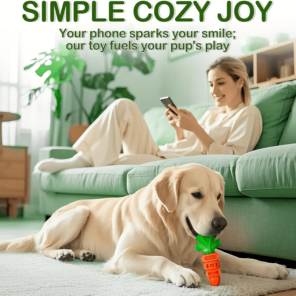Dog Chew Toy with Beef and Bacon Flavor, Nylon Pet Chewing Toy for Medium and Large Dogs, Bacon-Carrot or 2-Piece Options for Supervised Play