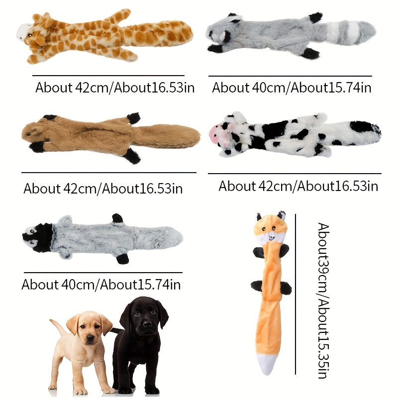 Long Animal Squeaky Dog Toys with Plush Texture, Interactive Chew and Gentle Play Companions for Supervised Puppy Games and Everyday Toy Rotation