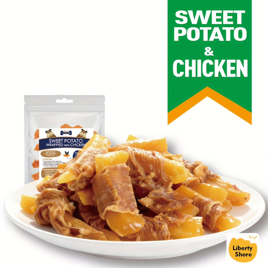 Sweet Potato Dog Treats with Skinless Chicken Wraps, Chewy Fries in 600g or 900g Packs for Supervised Snack Time and Everyday Rewards
