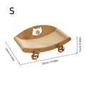 Sisal Cat Scratcher Sofa with Toy Balls, Indoor Cat Scratching Bed and Lounge Chair for Daily Claw Scratching, Play and Rest, S or L