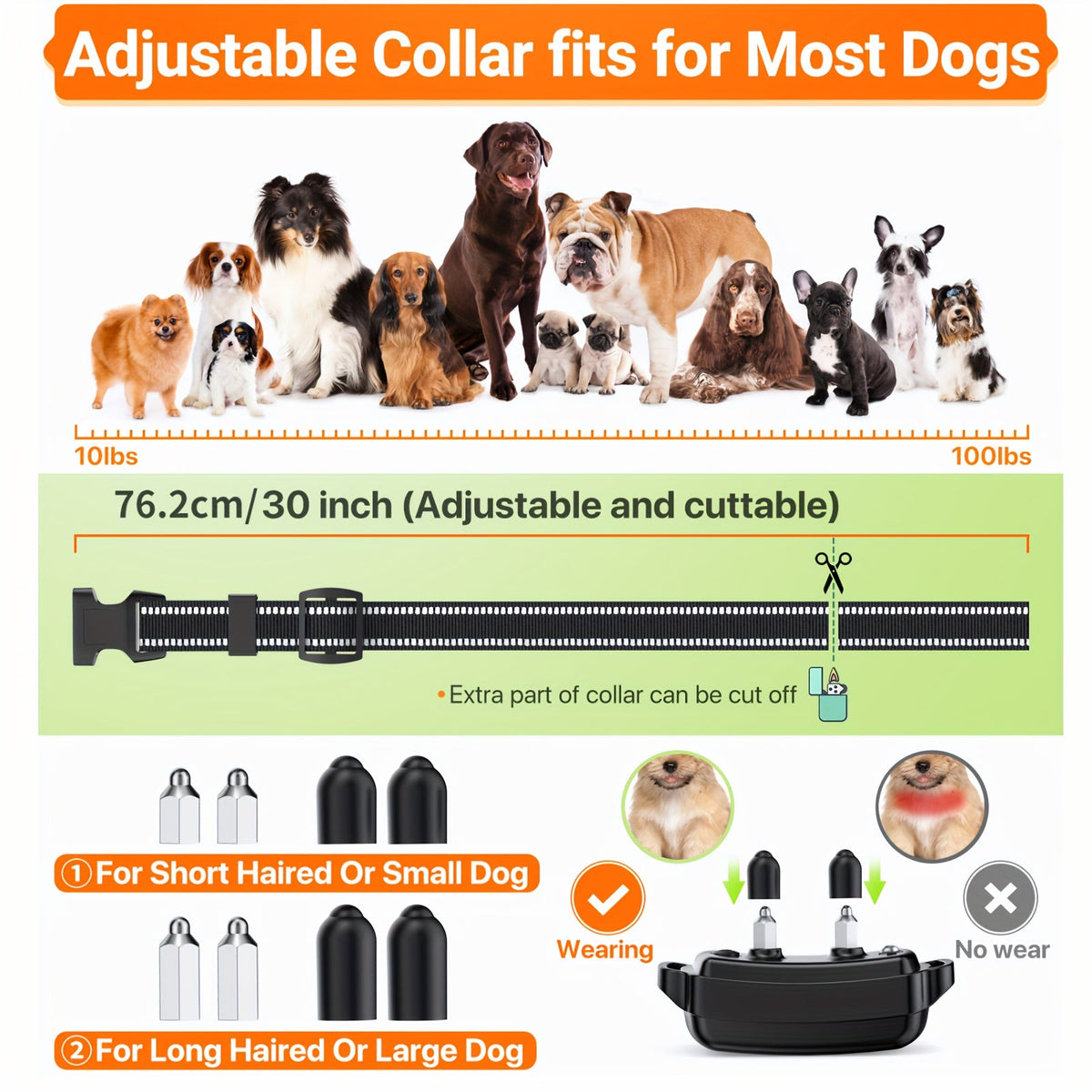X100 Dog Training Collar with Remote, 2300ft Listed Range, Rechargeable E Collar with Beep, Vibration, Static Stimulation and Security Lock for Medium and Large Dogs