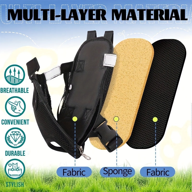 Lightweight Pet Backpack Carrier for Small to Medium Dogs and Cats, Breathable Mesh Travel Bag with Adjustable Shoulder Straps and Random Eggy Doll Gift