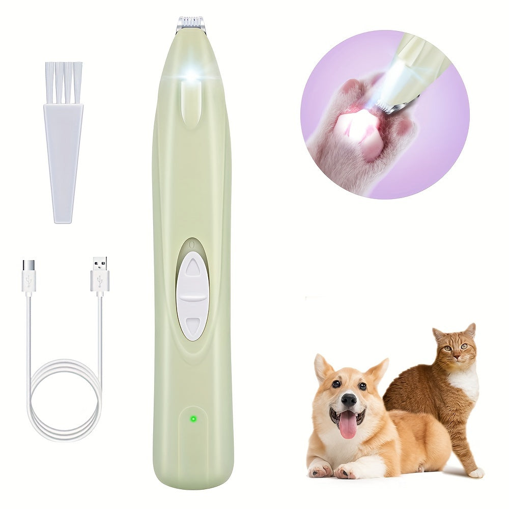 Pet Leg Hair Trimmer M8-1 with USB Charging, Electric Dog and Cat Grooming Tool in Purple or Green for At-Home Coat Touch-Ups and Routine Care