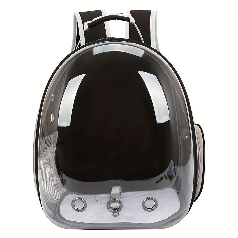 Cat Backpack Carrier in Black, Space Capsule Double Shoulder Pet Travel Bag with Black Transparent Model A Option for Everyday Outings