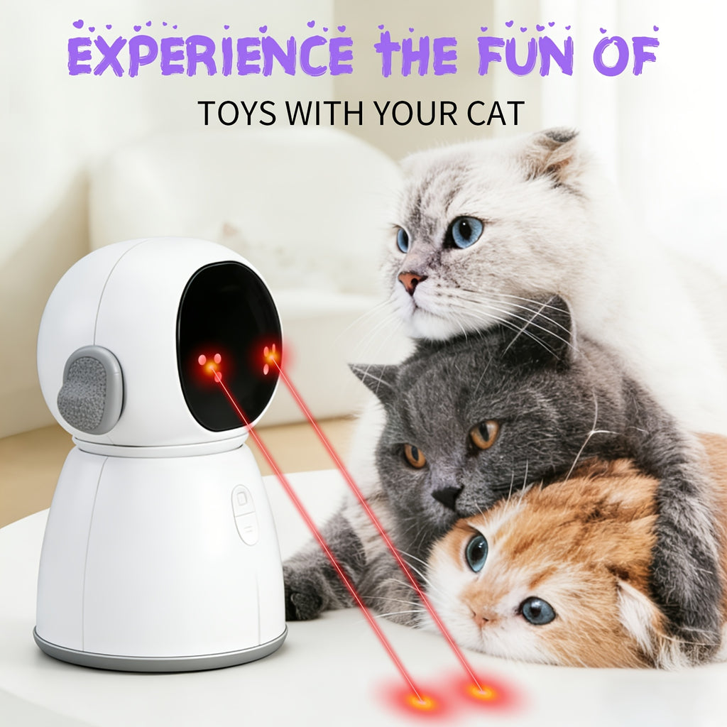 Dual Laser Cat Toy for Indoor Cats, Motion-Activated Rechargeable Interactive Toy with Mouse and Dot Patterns, 3 Speeds and Adjustable Head