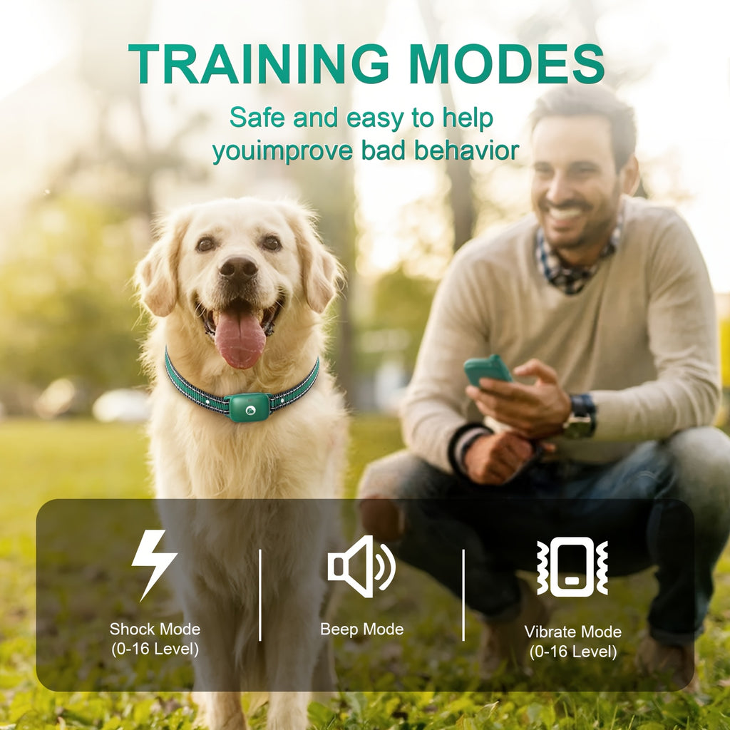 Multi-Dog Training Collar with Remote, Green Electronic Collar with 3 Training Modes and Icons for Medium and Large Dogs, 2 or 3 Dog Options
