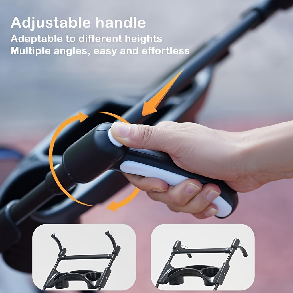 Dog and Cat Stroller in Black, Four-Wheel Pet Pushchair with Foldable Cage, Storage Basket and Cup Holder for Small to Medium Pets