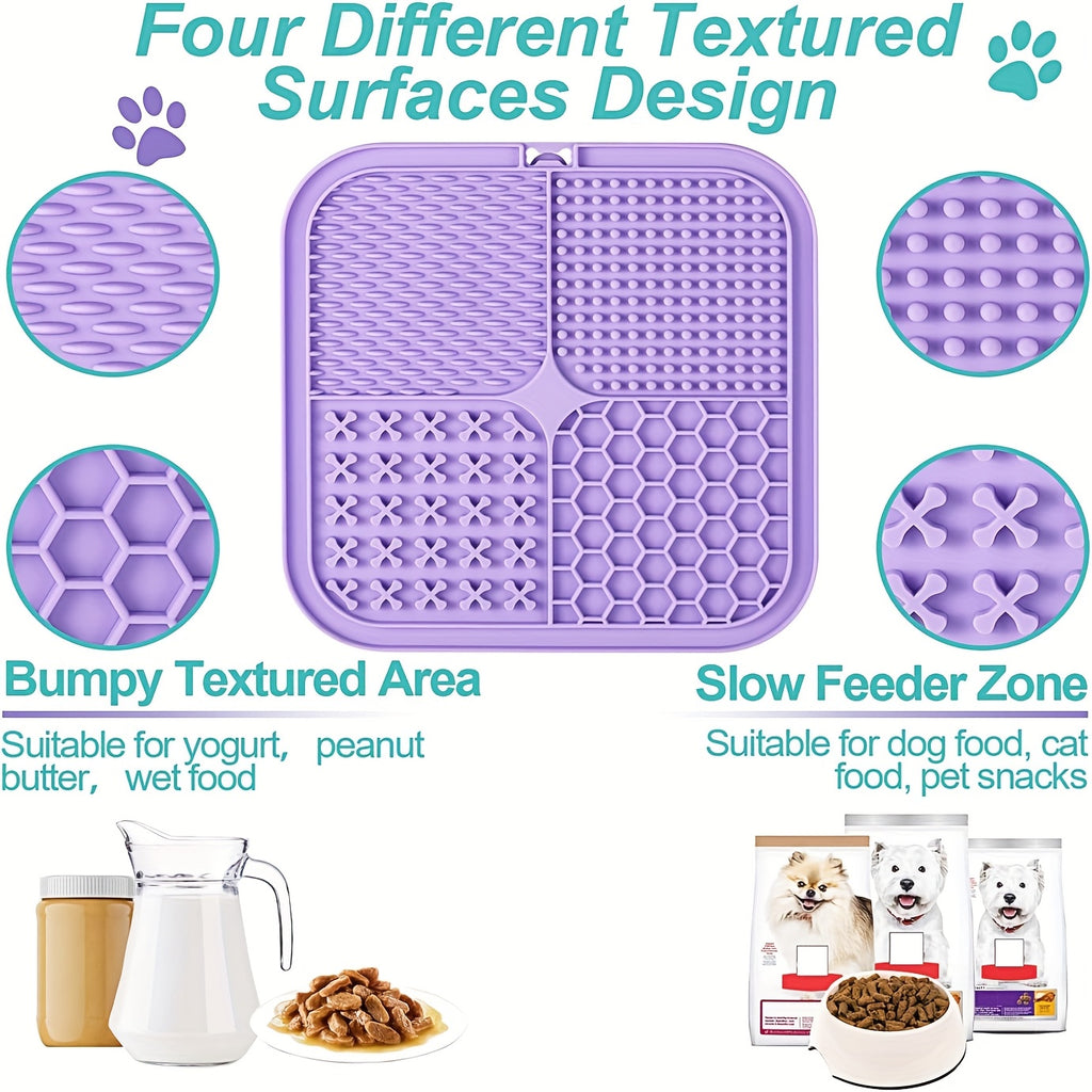 Lick Mat for Dogs and Cats with Suction Cups, Pet Licking Pad with Single and Multi-Pack Options for Supervised Treat Time and Bathing Routines