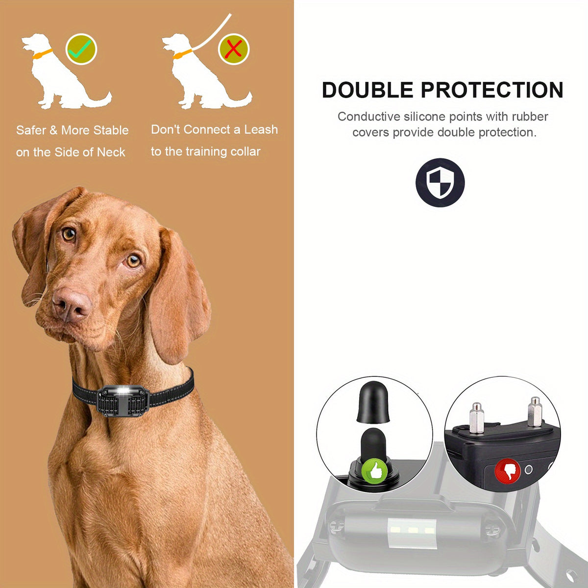 Dog Training Collar with LED Function, Beep, Vibration and Static Stimulation Modes for Supervised Sessions, Available in 1, 2 or 3 Dog Options