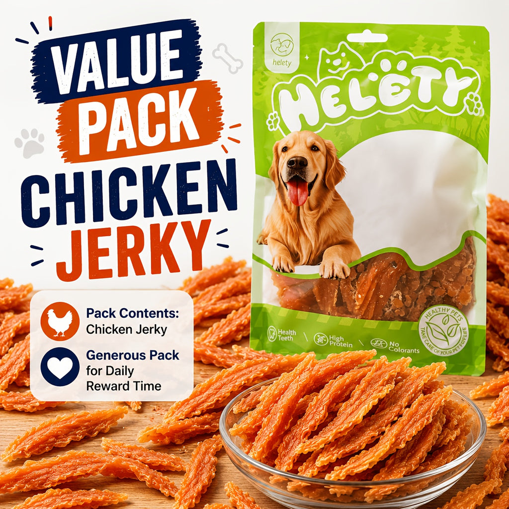 Chicken Breast Jerky Treats for Cats and Dogs, 100g x 3 Pack or Chicken Combo Pet Snacks for Supervised Training Rewards and Everyday Treat Time