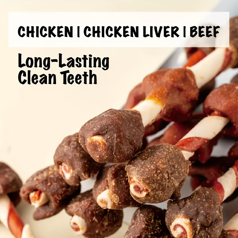 Dog Treat Skewers with Chicken, Beef and Duck Flavor Options, Kabob Snacks, Chicken Milk Sticks and Assorted Packs for Supervised Treat Time
