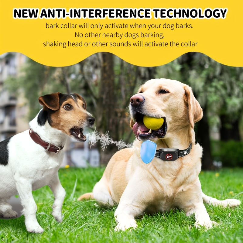 Automatic Dog Bark Collar with Adjustable Black Strap, 3 Listed Modes and Digital Display for Owner-Supervised Bark Control Training