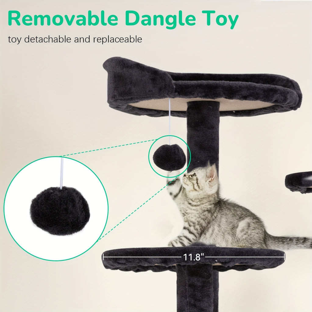 Cat Tree Tower in 22, 54 or 70 Inch Sizes, Indoor Cat Furniture Activity Center with Scratching Post for Climbing, Resting and Everyday Play