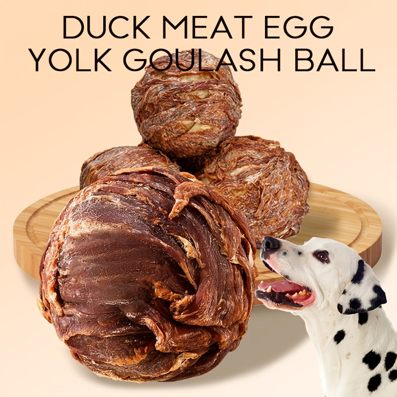 Duck Egg Yolk Dog Treat Balls, 100g Meat-Wrapped Filled Chew Snacks for Supervised Reward Time, Everyday Treats and Dog Lover Gift Baskets