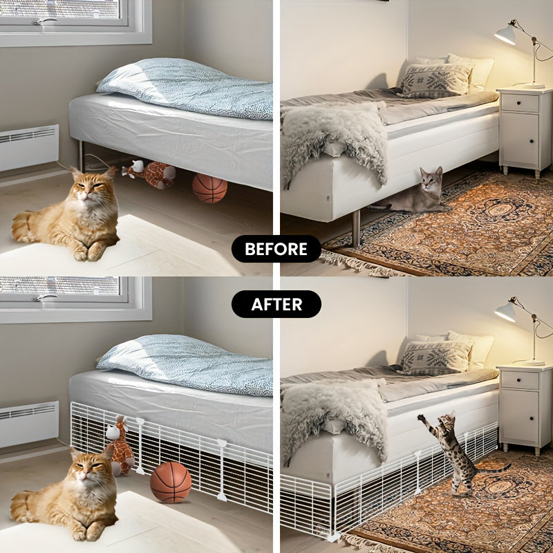 Under Couch Blocker for Pets and Toys, Under Sofa or Bed Gap Barrier in Black or White, 10 or 20 Piece Furniture Fence Pack for Home Use