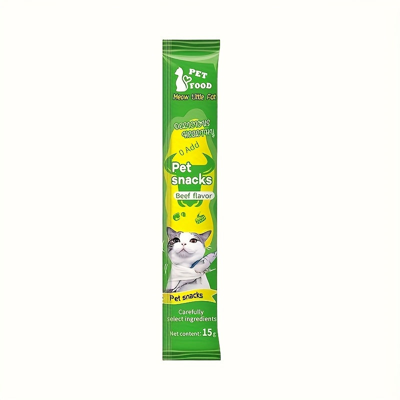 Squeezable Cat Treats Variety Pack, Lickable Cat Sticks in Tuna, Salmon, Chicken and Beef Flavors, 16 Count or 101 Count with Feeder