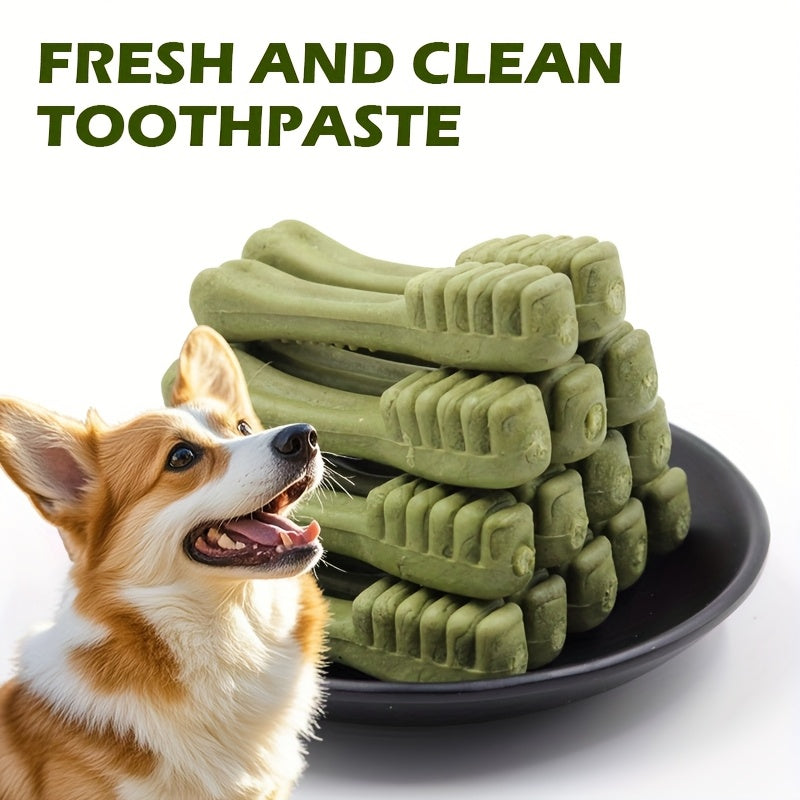 Beef-Flavored Dog Dental Chews, 6 Toothbrush-Shaped Chew Treats for Medium and Large Dogs, Textured Snacks for Supervised Reward Time