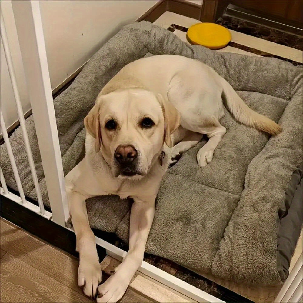 Dog Sofa Bed with Polyester Fiber Filling, Gray L Plush Pet Resting Mat with Thick Soft Cushioning for Cozy Indoor Naps and Everyday Lounging