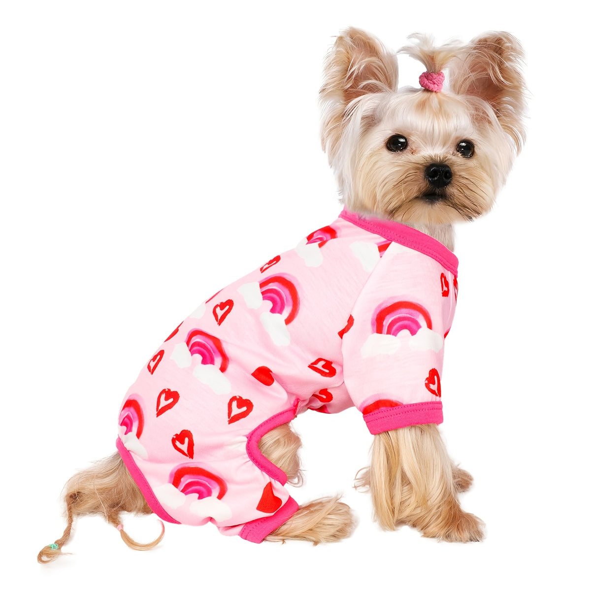 Four-Leg Dog Pajamas for Small Dogs and Cats, Soft Stretch Knit Pullover Pet Onesie for Spring Summer Lounging, XS S M L in Five Color Options