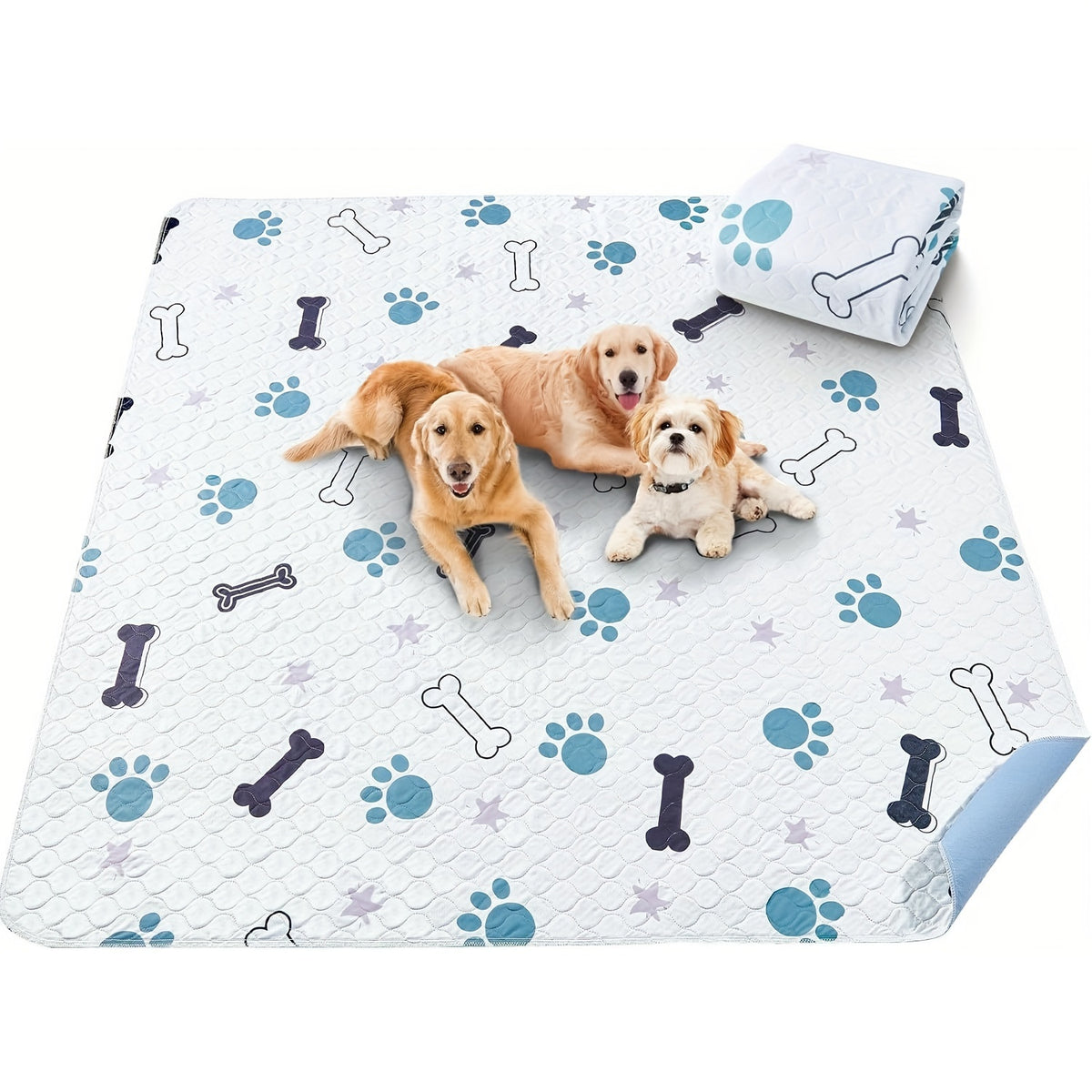 Reusable Dog Pee Pads with Four-Layer Design, Machine Washable Non-Slip Puppy Training Mats in Seven Size Options for Floors, Crates and Playpens