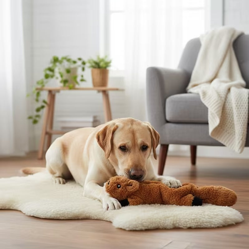 Stuffless Plush Dog Toys 5 Pack, Squeaky Pet Toy Set for Supervised Gentle Chewing, Interactive Indoor Play and Dog Lover Gifts