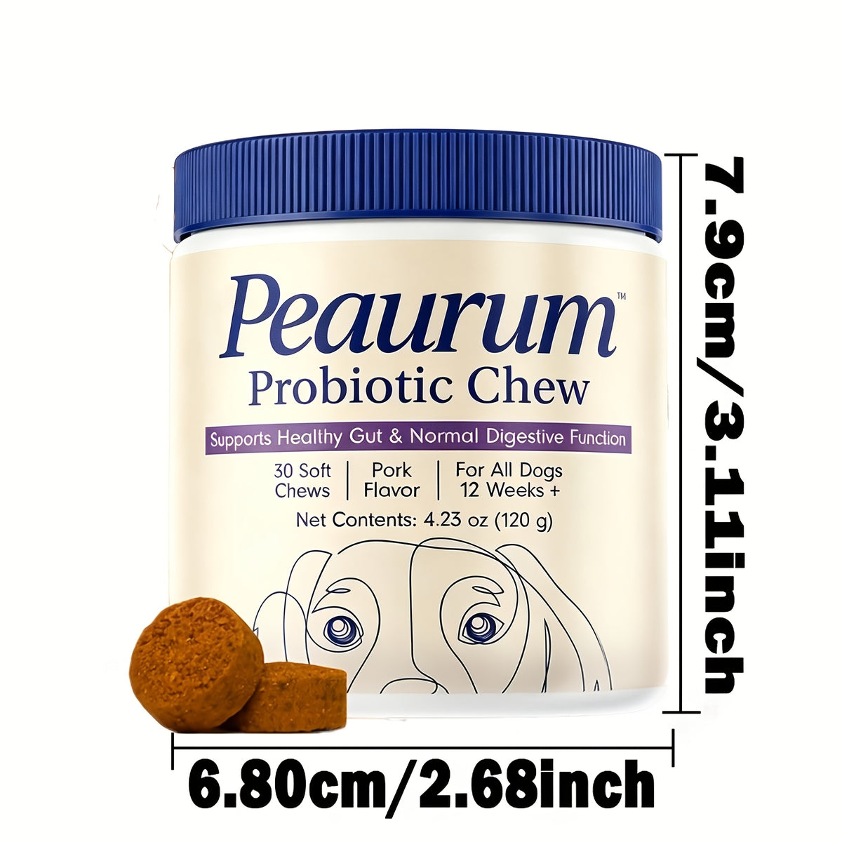 Dog Probiotic Supplement in 1 or 2 Pack Options, Listed 120g Capacity for Owner-Managed Canine Nutrition and Everyday Pet Wellness Routines