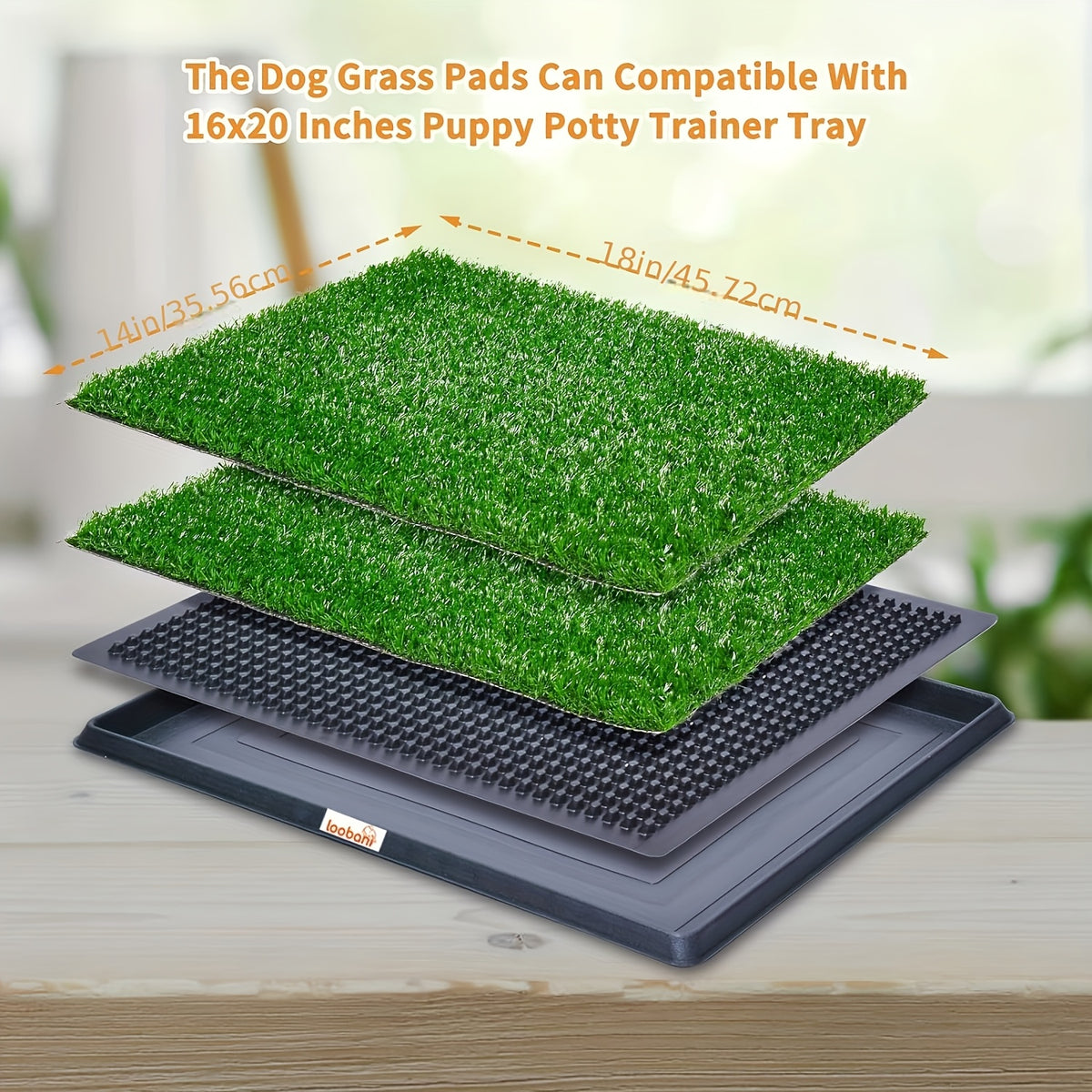 Dog Potty Grass Pad with Drainage Holes, Washable Artificial Turf for Indoor and Outdoor Puppy Training, 39 x 24.4 Inch or Smaller 2-Pack Options