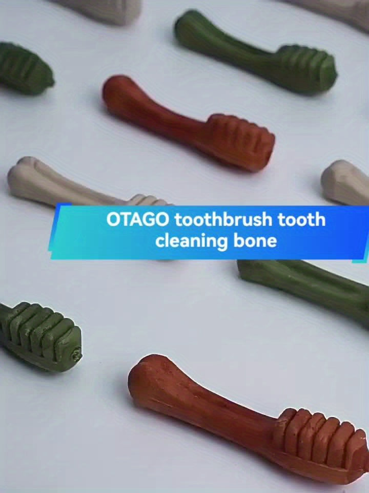 Beef-Flavored Dog Dental Chews, 6 Toothbrush-Shaped Chew Treats for Medium and Large Dogs, Textured Snacks for Supervised Reward Time