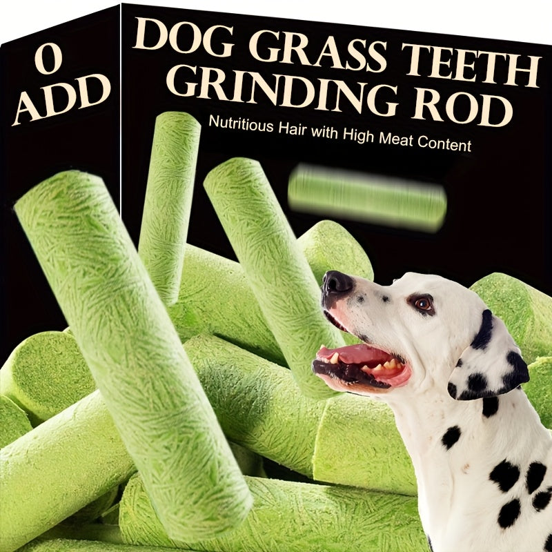 Dog Grass Treat Sticks 15 Pack, Freeze-Dried Green Chew Snacks for Supervised Reward Time, Everyday Canine Treat Routines and Holiday Gift Baskets