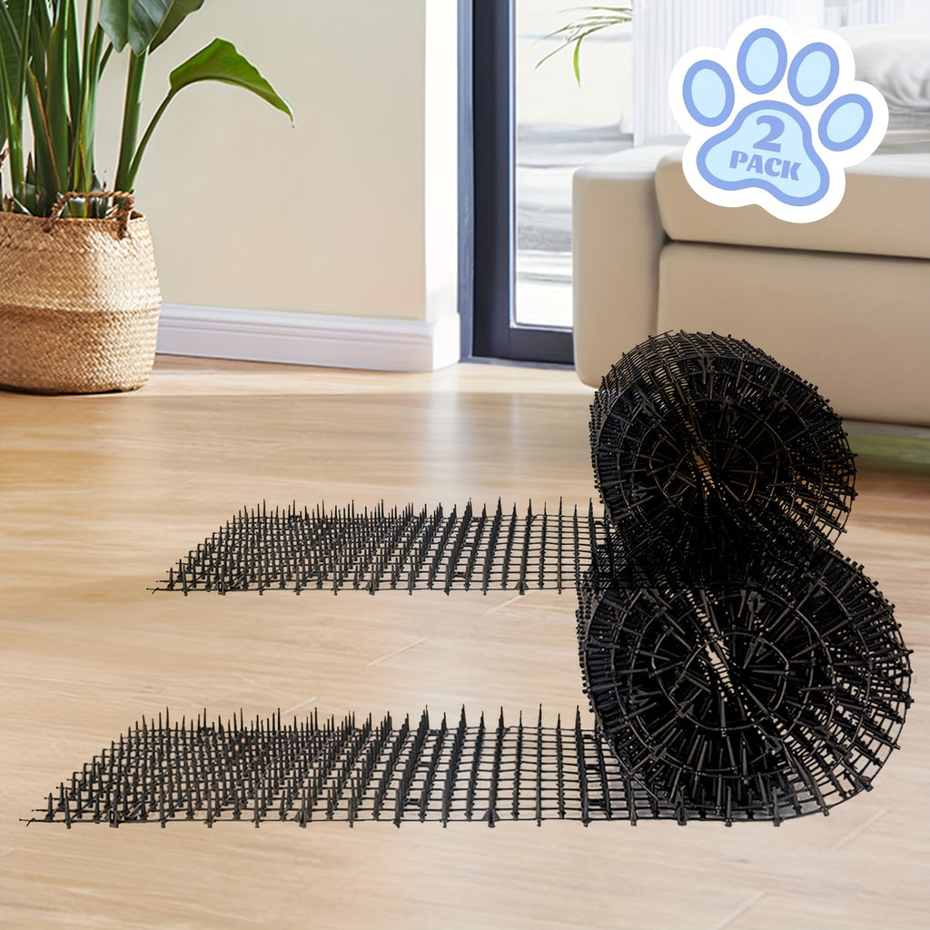 Cat Deterrent Mat with Spikes, 2-Pack Garden Anti-Digging Barrier Strips for Indoor and Outdoor Cat Boundaries and Restricted Areas