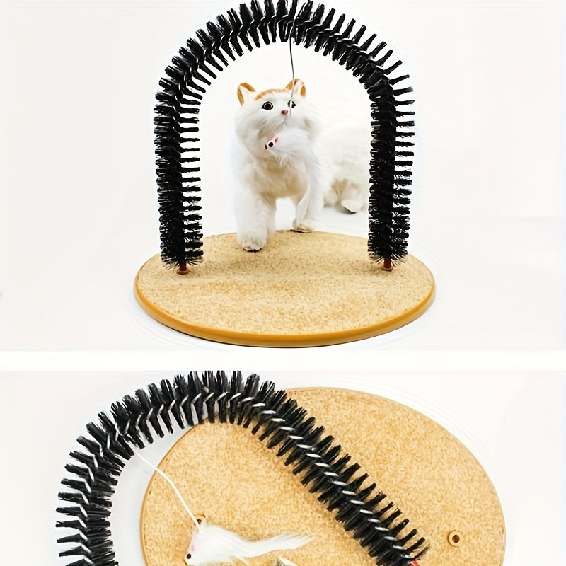 Cat Grooming Arch Massage Toy, 34 cm Self-Grooming Cat Scratcher for Rubbing, Scratching and Interactive Play for Indoor Cats and Kittens