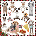 Squeaky Plush Dog Toy Assortment, 10-Piece or 4-Piece Random Animal Set for Supervised Gentle Chewing, Interactive Games and Puppy Playtime
