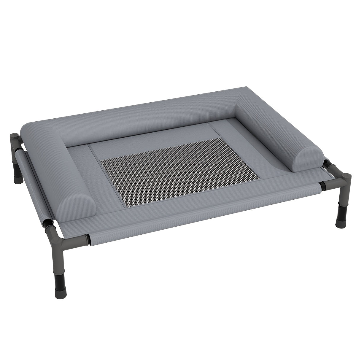 Bolster Elevated Dog Bed with Breathable Mesh Center, Removable Washable Raised Pet Cot for Dogs and Cats, L and XL Home and Travel Rest