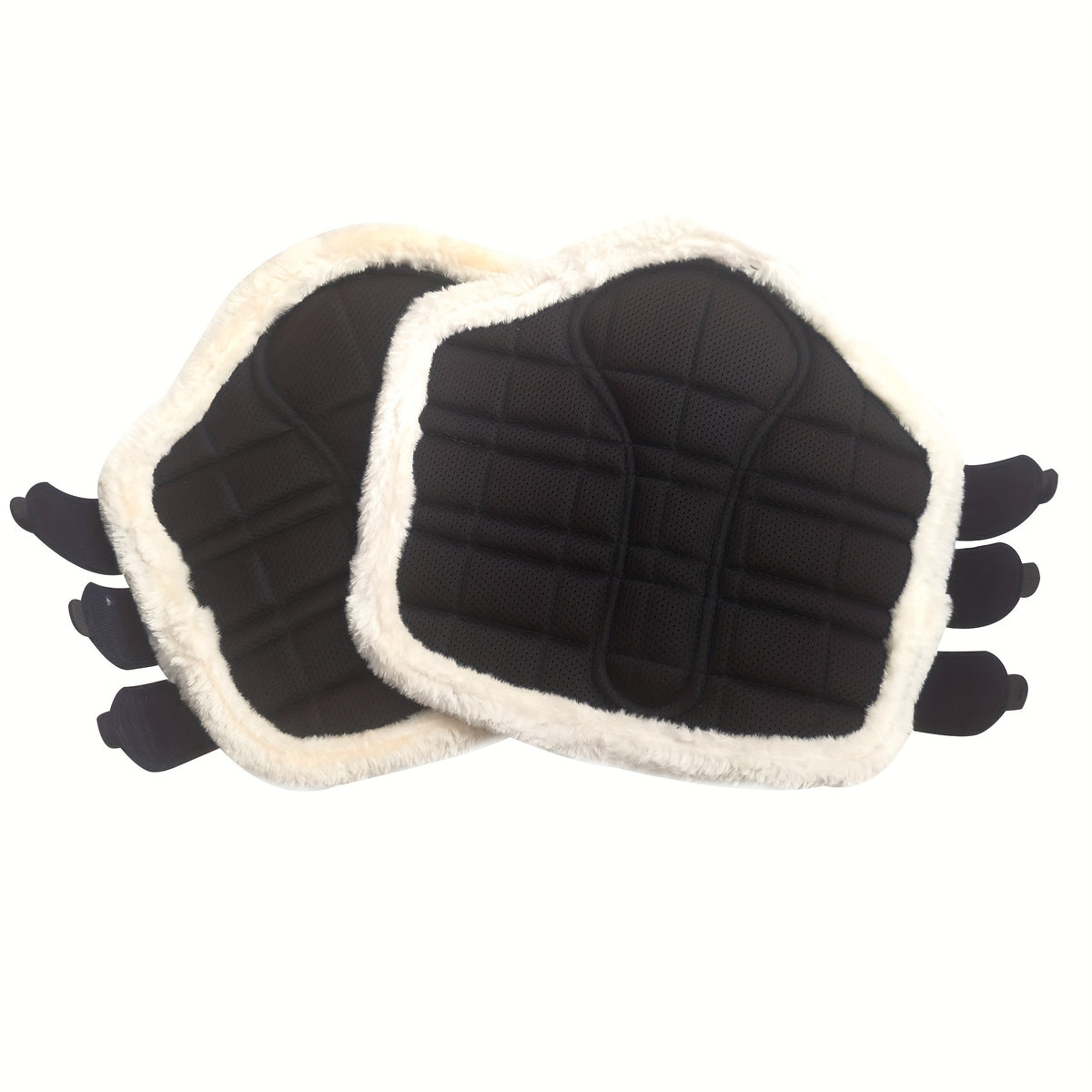 Horse Leg Wraps 1 Pair in Navy Blue, Breathable Mesh and Faux Leather Quick-Fit Equestrian Gear for Training and Jumping, S to XL Size Options