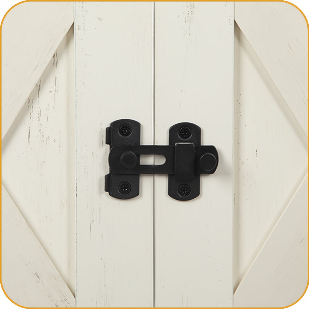 Hidden Litter Box Furniture with Barn Doors, Farmhouse Cat Cabinet with Reversible Entrance, Removable Divider and Ventilation Holes