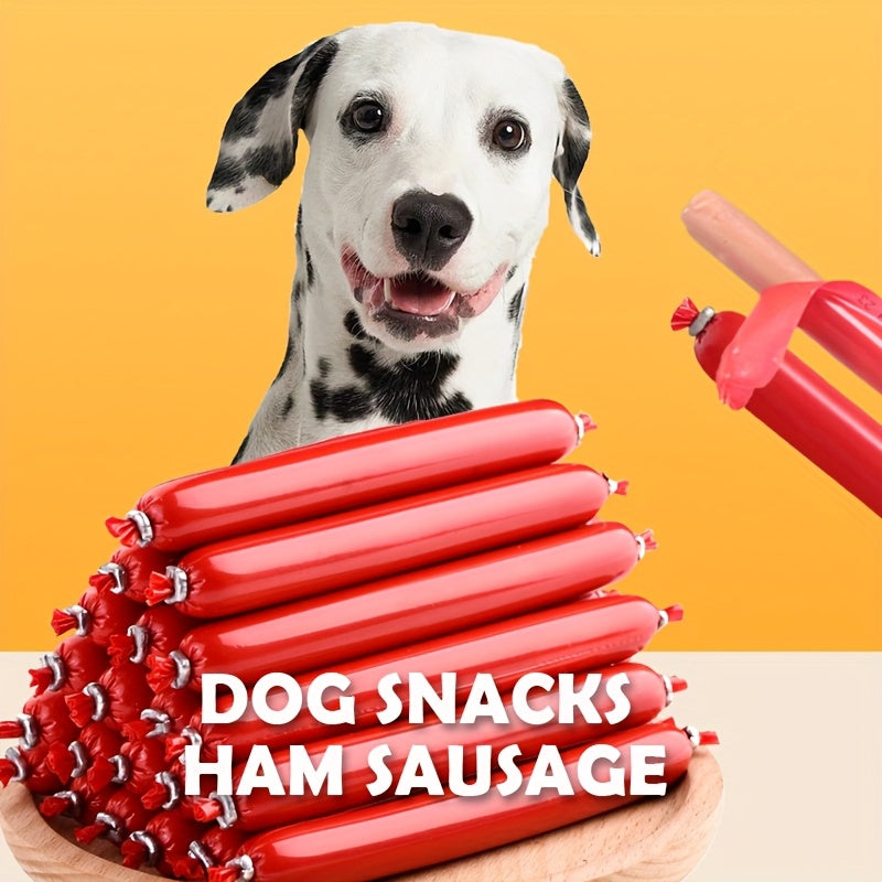 Dog Sausage Treats 32 Pack, Individually Wrapped Chewy Snack Sticks for Supervised Training Rewards, Everyday Treat Time and Holiday Dog Gifts